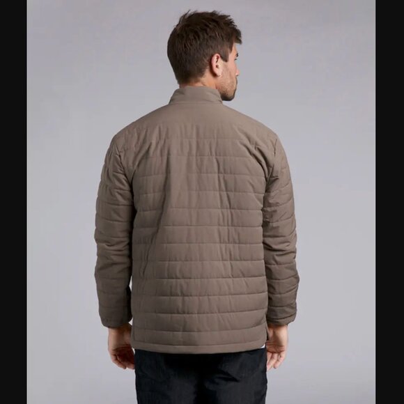 BYLT Harbor Puffer Full Zip Quilted Insulated Ripstop Texture Jacket L Brown - Picture 11 of 11